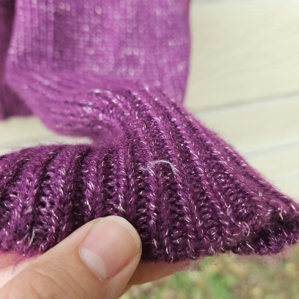 UGG Lylah rollneck sweater purple metallic wool blend oversized small - Picture 8 of 9